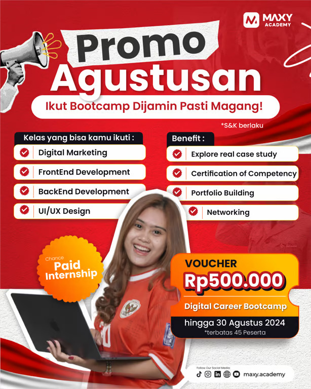 Promo Agustusan Bootcamp Maxy Academy (Sumber: VRITIMES.com)