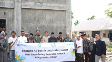 PLN Bersama Kodim 0101/KBA hadirkan Bantuan Sumur Bor untuk Masjid Al-Ikhtiar Montasik