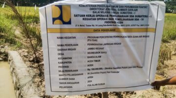 Pembangunan Proyek Irigasi Banda Alam, Diduga Kuat Asal Jadi