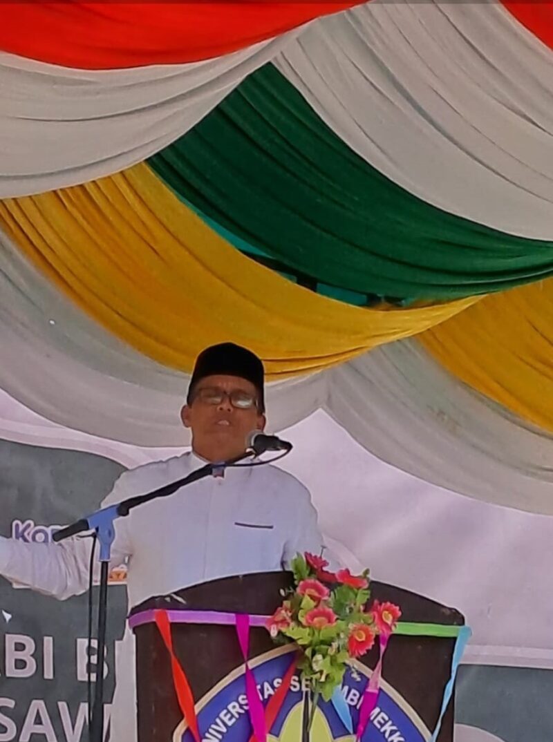 Ustadz Umar Ismail memberikan ceramah pada peringatan Maulid Nabi Besar Muhammad SAW di Fakultas Ekonomi USM (dok Humas USM)