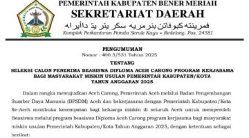 Pemkab Bener Meriah Buka Seleksi Penerima Beasiswa Aceh Carong