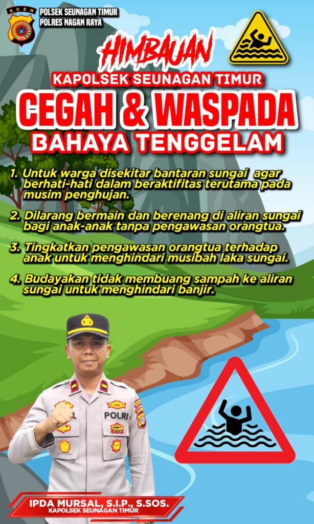 Kapolsek Seunagan Timur Keluarga Himbauan Waspada Bermain Di Aliran Sungai Krueng Nagan