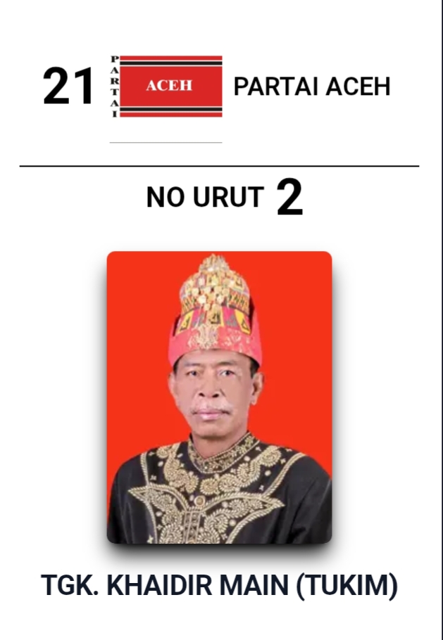 Tgk. Kaidir Main ( Tu Kim ) Anggota DPRK Nagan Raya Fraksi Partai Aceh Mrningal Dunia Pada Hari Jum'at Tanggal 18 Juli 2025 Pukul 22.30 Wib ( Malam Sabtu ) 