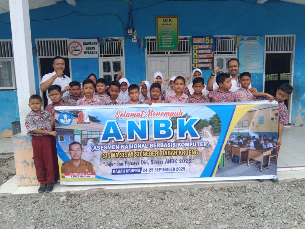 Puluhan SDN Babah Krueng Kecamatan Beutong Kabupaten Nagan Raya Mengikuti Kegiatan ANBK Tahun 2025