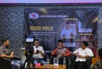 Keterangan. diskusi publik bertajuk “Sinergisitas Gerakan Mahasiswa Menuju Indonesia Emas” yang digelar Aliansi Mahasiswa Nusantara (AMAN) di Cerita Coffee, Tebet, Jakarta Selatan, Jumat (19/9/2025).