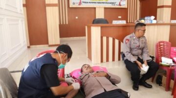 Polres Gayo Lues Gelar Donor Darah Dalam Rangka Hari Jadi Humas Polri Ke-74 Tahun 2025