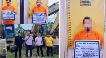 Polres Kampar Gandeng Kodim 0313/KPR, Tertibkan Tambang Ilegal, Amankan Alat Berat & Pelaku