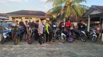 Respons Cepat Keluhan Warga, Satlantas Polres Nagan Raya Amankan 24 Sepmor Knalpot Brong