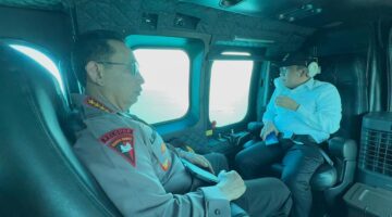 Cek Kesiapan Arus Mudik Pelabuhan Merak, Kapolri, Panglima hingga Menko PMK Patroli Naik Heli