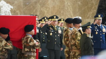 Kasad Pimpin Pelepasan Tiga Jenazah Prajurit TNI Satgas UNIFIL