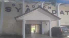 Keterangan Poto. Tampak Depan Stadion H Sahadat Kutacane. di rekam Jumat. 17 April 2026.