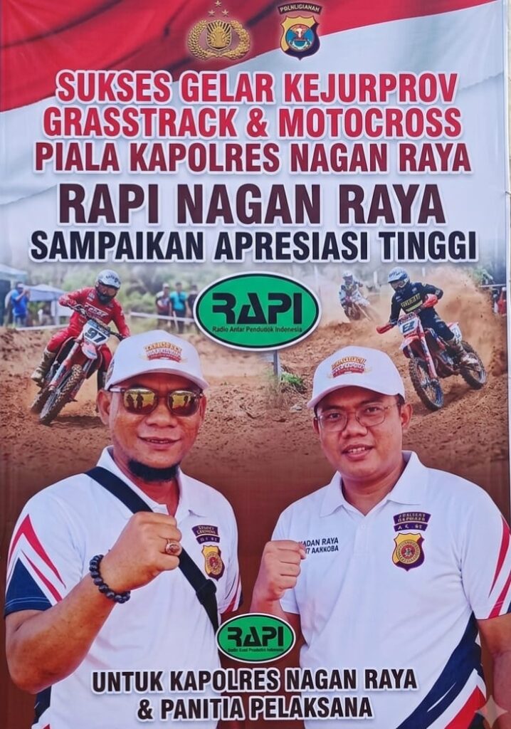 Segenap Pengurus Radio Antar Penduduk Indonesia ( RAPI) Bersama Anggotanya Kabupaten Nagan Raya Provinsi Aceh Mengucapkan Apresiasi atas sukses dan keberhasilan kegiatan Kejuaraan Provinsi (Kejurprov) Grasstrack dan Motocross Tahun 2026 Putaran I Trophy Kapolres Nagan Raya